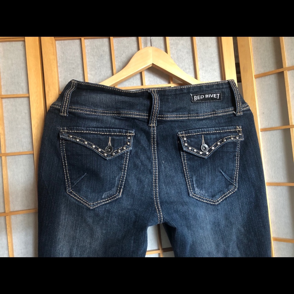 Red Rivet 13 Studded flare jeans very cool